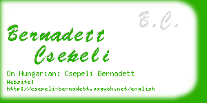 bernadett csepeli business card